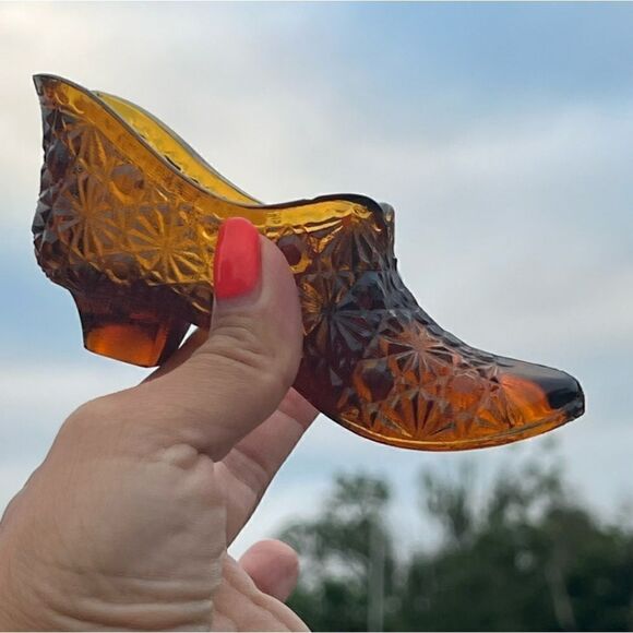 Vintage Amber Victorian Shoe Boot - Picture 9 of 12